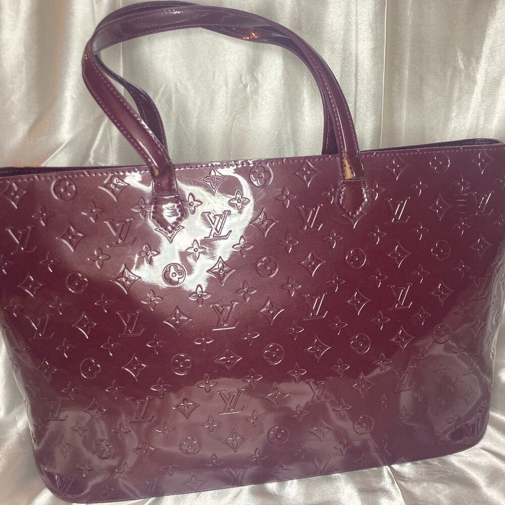 Louis Vuitton Wilshire Handbag PM Red Leather